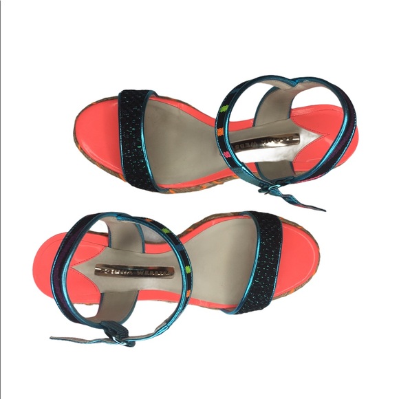 Sophia Webster Multicolor Neon Espadrille Wedges - Picture 4 of 11